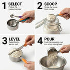 Stainless Steel Measuring Cups and Spoons Set 10 Piece -  measuring cups and spoons