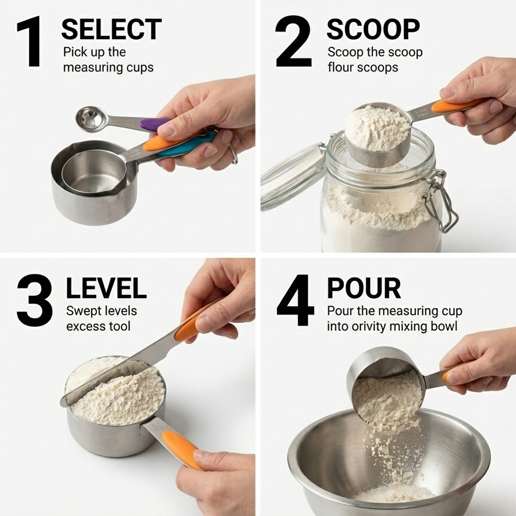 Stainless Steel Measuring Cups and Spoons Set 10 Piece -  measuring cups and spoons