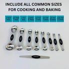 Stainless Steel Measuring Cups Magnetic Measuring Spoons Set 14 Pcs - Sweet Degrees Kitchen