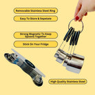 Stainless Steel Measuring Cups Magnetic Measuring Spoons Set 14 Pcs - Sweet Degrees Kitchen