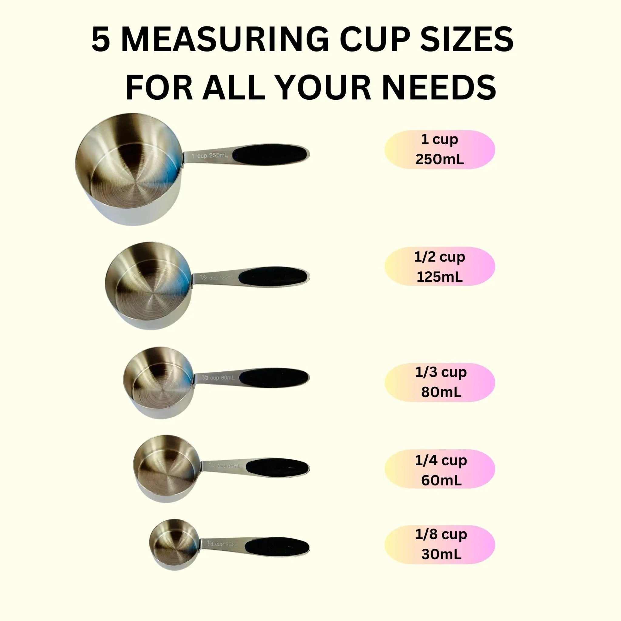 Stainless Steel Measuring Cups Magnetic Measuring Spoons Set 14 Pcs - Sweet Degrees Kitchen