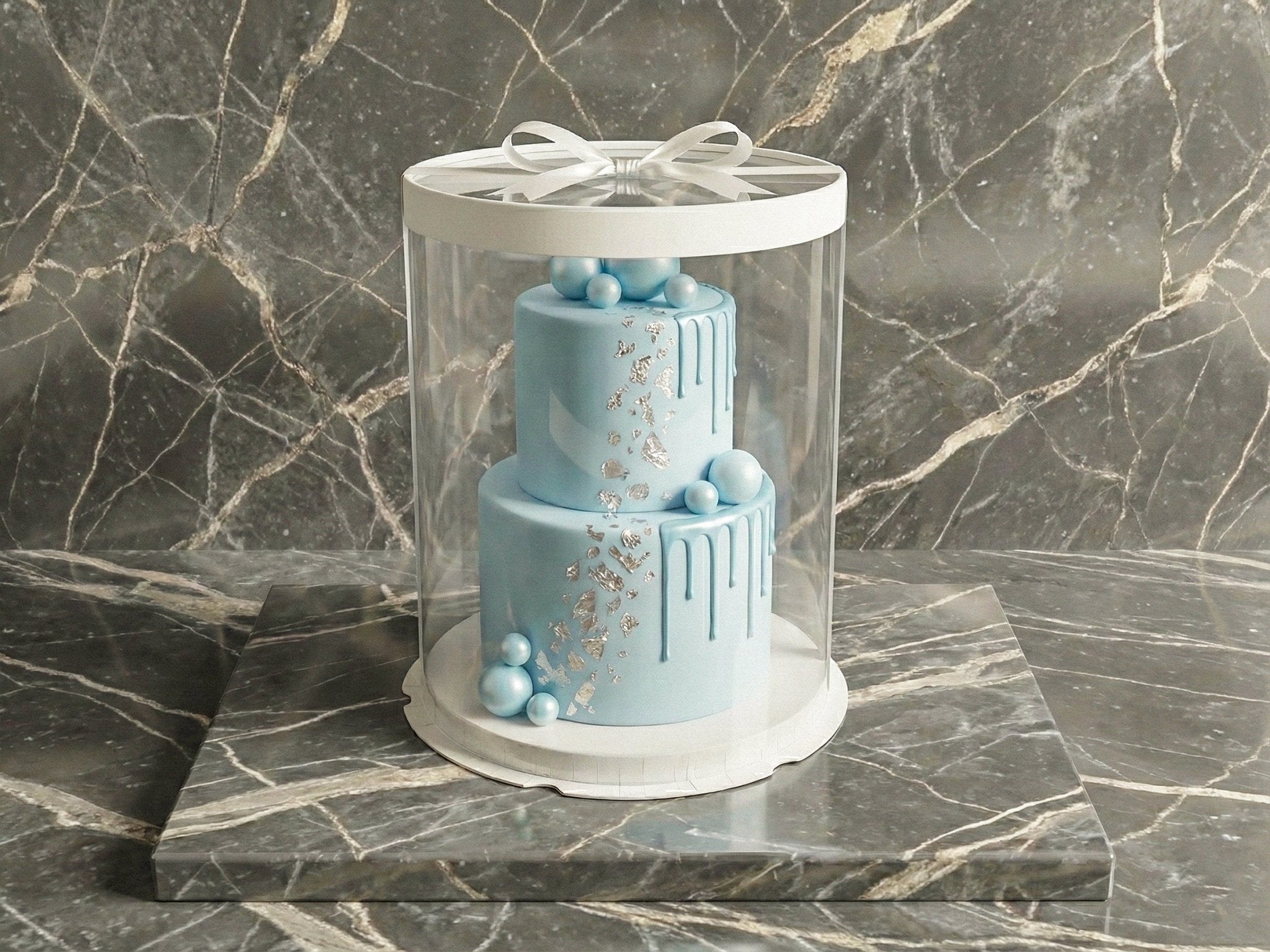 Tall Clear Cake Box 8.5" D x 11.75" H - Transparent Cake Boxes with Window - RW851175 Round cake box