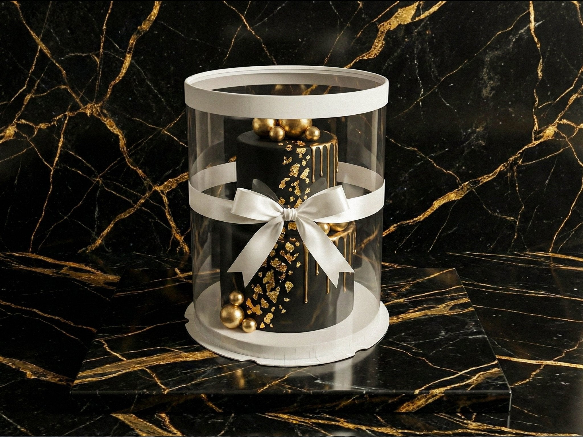 Tall Clear Cake Box 8.5" D x 11.75" H - Transparent Cake Boxes with Window - RW851175 Round cake box