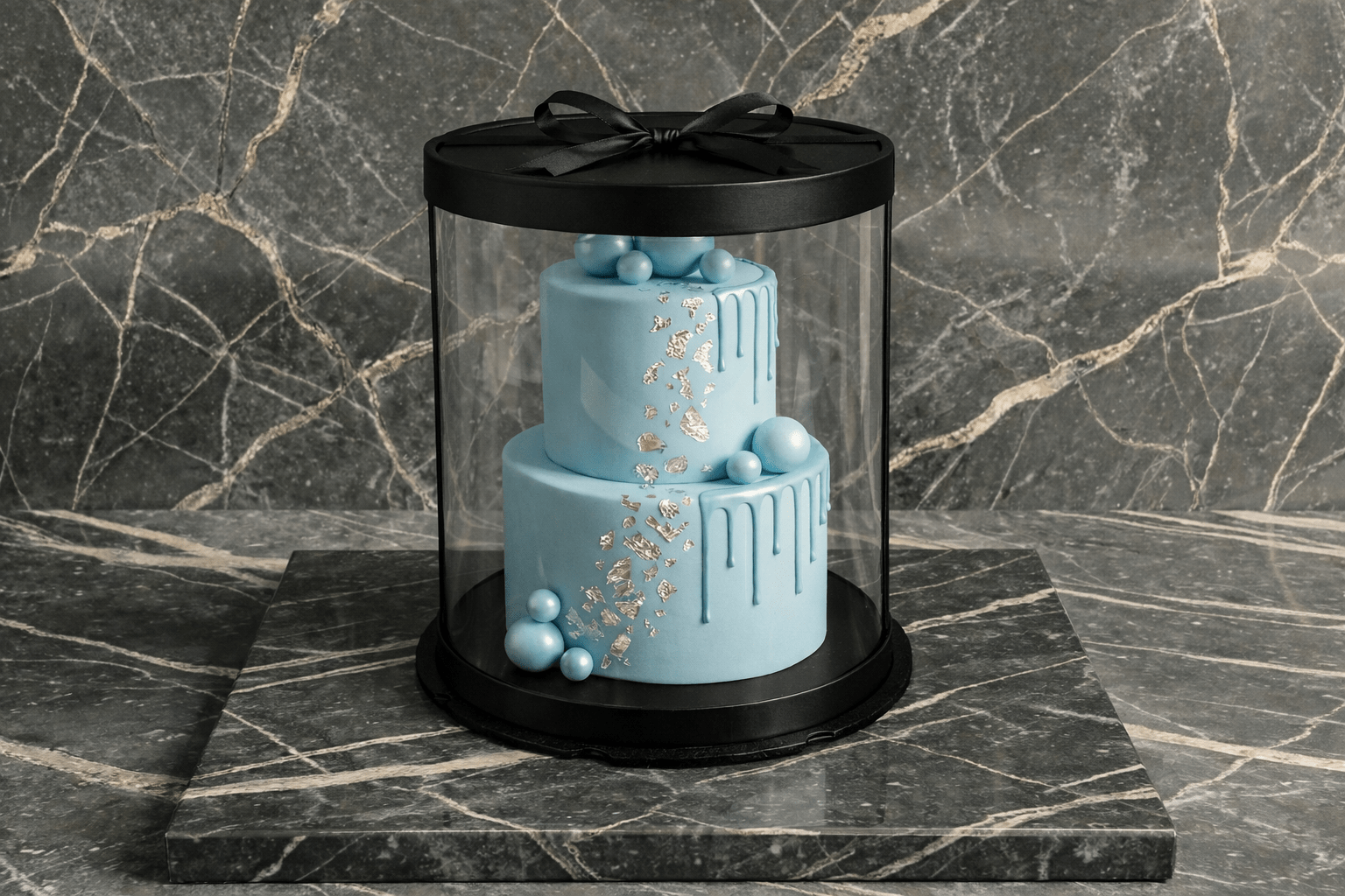 Tall Clear Cake Box with Window - 8.5 Inch Diameter x 11.75 Tall - RW851175 Round cake box