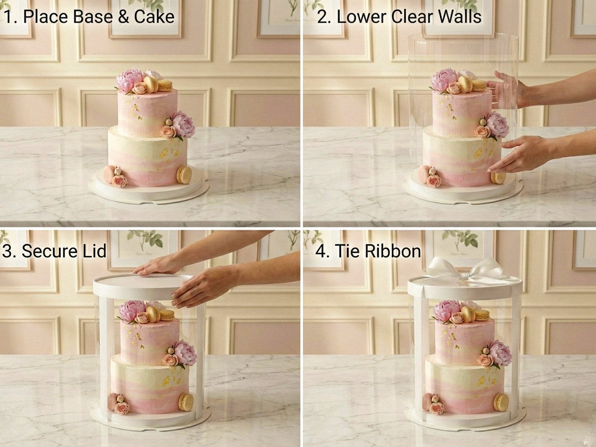 Tall Clear Round Cake Box - 10" D by 12.5" H - Clear Cake Boxes With Window - RW10125 Round cake box