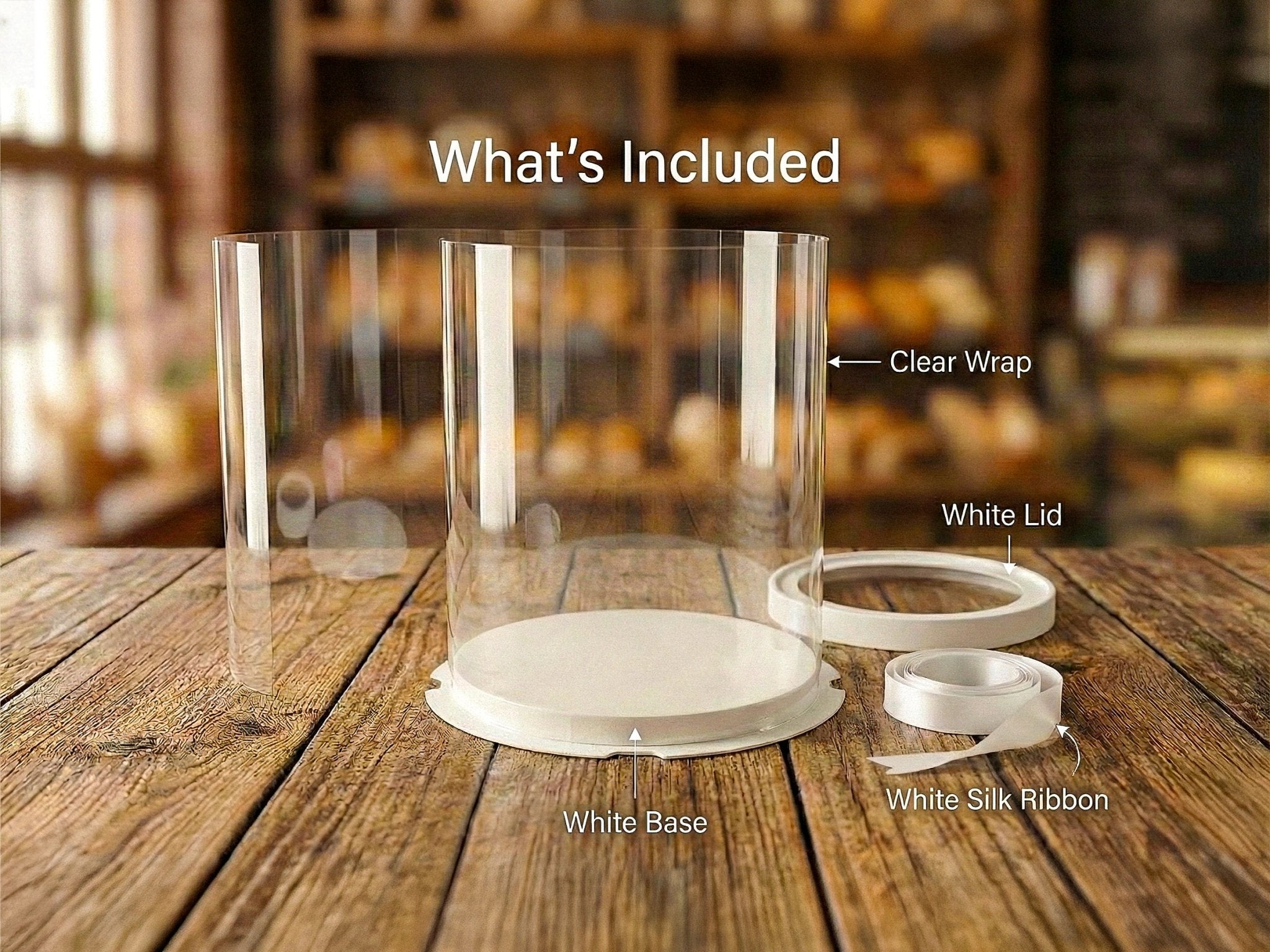 Tall Clear Round Cake Box - 10" D by 12.5" H - Clear Cake Boxes With Window - RW10125 Round cake box