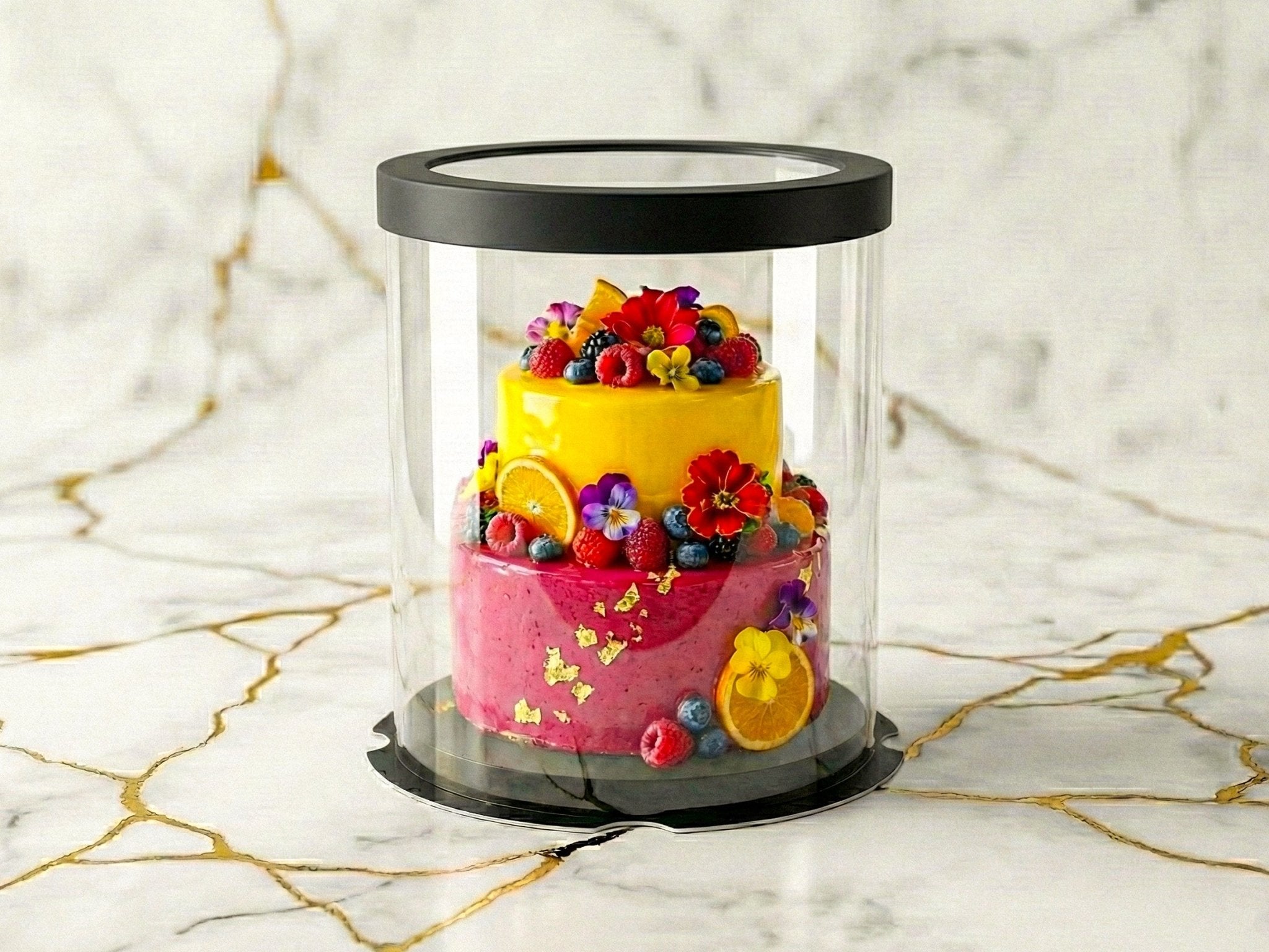 Tall Clear Round Cake Box - 10" D by 12.5" H - Clear Cake Boxes With Window - RW10125 Round cake box
