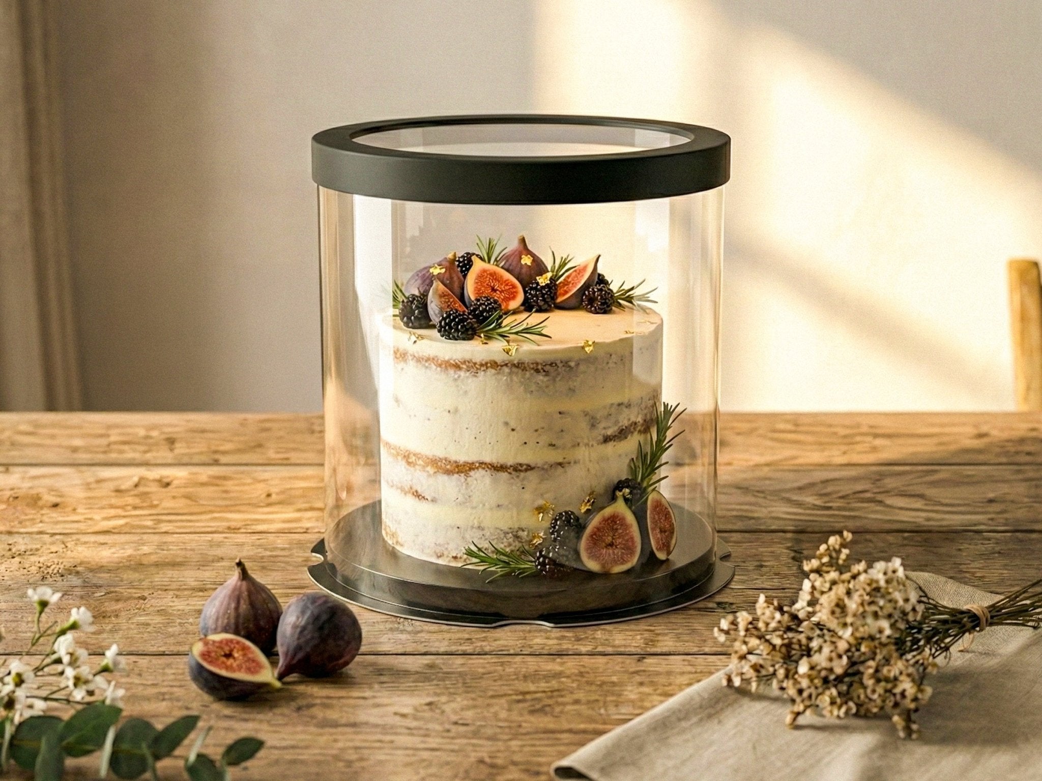 Tall Clear Round Cake Box - 10" D by 12.5" H - Clear Cake Boxes With Window - RW10125 Round cake box