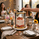 Tall Clear Round Cake Box 10 x 17.5 Gold Base & Lid - variant_product_type