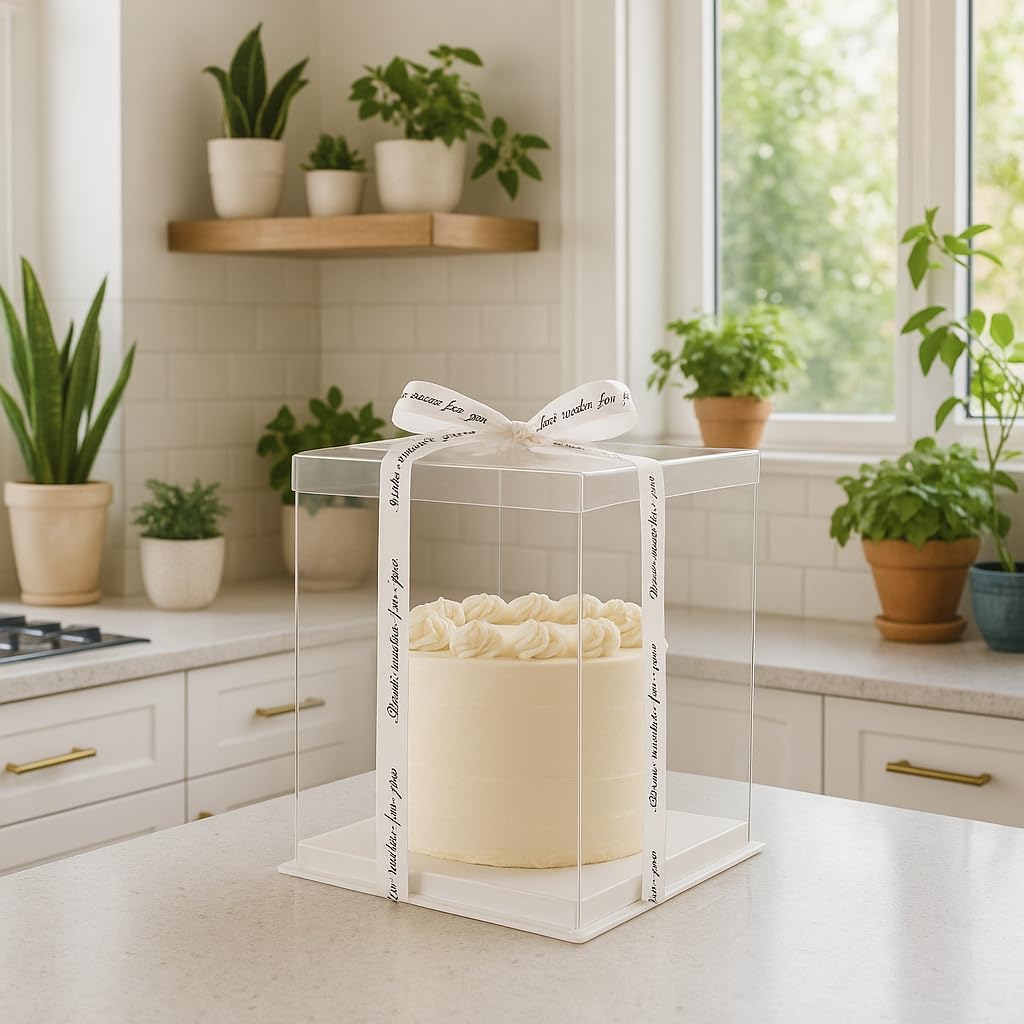 Tall Clear Square Cake Box 13 x 13 x 14 for Tiered Cakes - variant_product_type