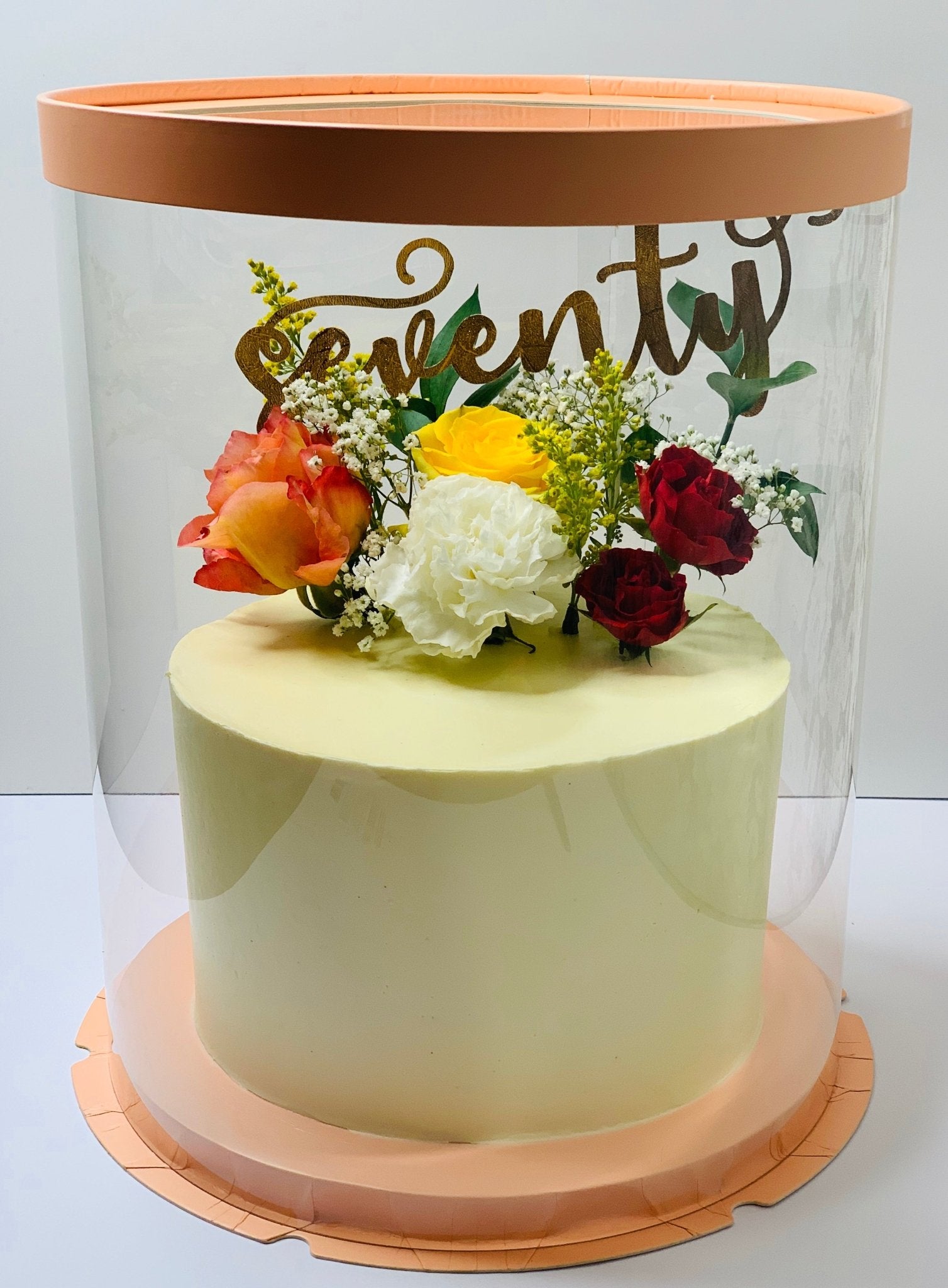 Tall Round Clear Cake Box with Window - 10 Inch Diameter x 12.5 Tall -  Round cake box