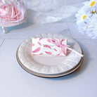 Triangle Wedding Favor Boxes with Ribbon 50 Pcs - Pink Feather Gift Boxes & Tins