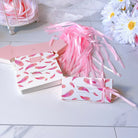 Triangle Wedding Favor Boxes with Ribbon 50 Pcs - Pink Feather Gift Boxes & Tins