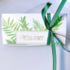 Triangle Wedding Favor Boxes with Ribbon 50 Pcs - Green Leaves Gift Boxes & Tins