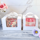 White Square Cake Window Box with handle - 5 Box Set - variant_product_type