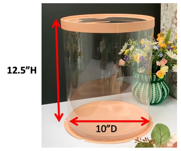 10" Diameter x 12.5" Tall Clear Round Cake Box