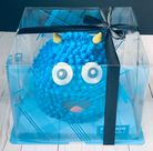 blue 8 Inch Square Clear Cake Box