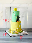 4 Tier Extra Tall Clear Cake Box With Ribbon - 13"L x 13"W x 19.5"H - S13195Sweet Degrees Kitchen