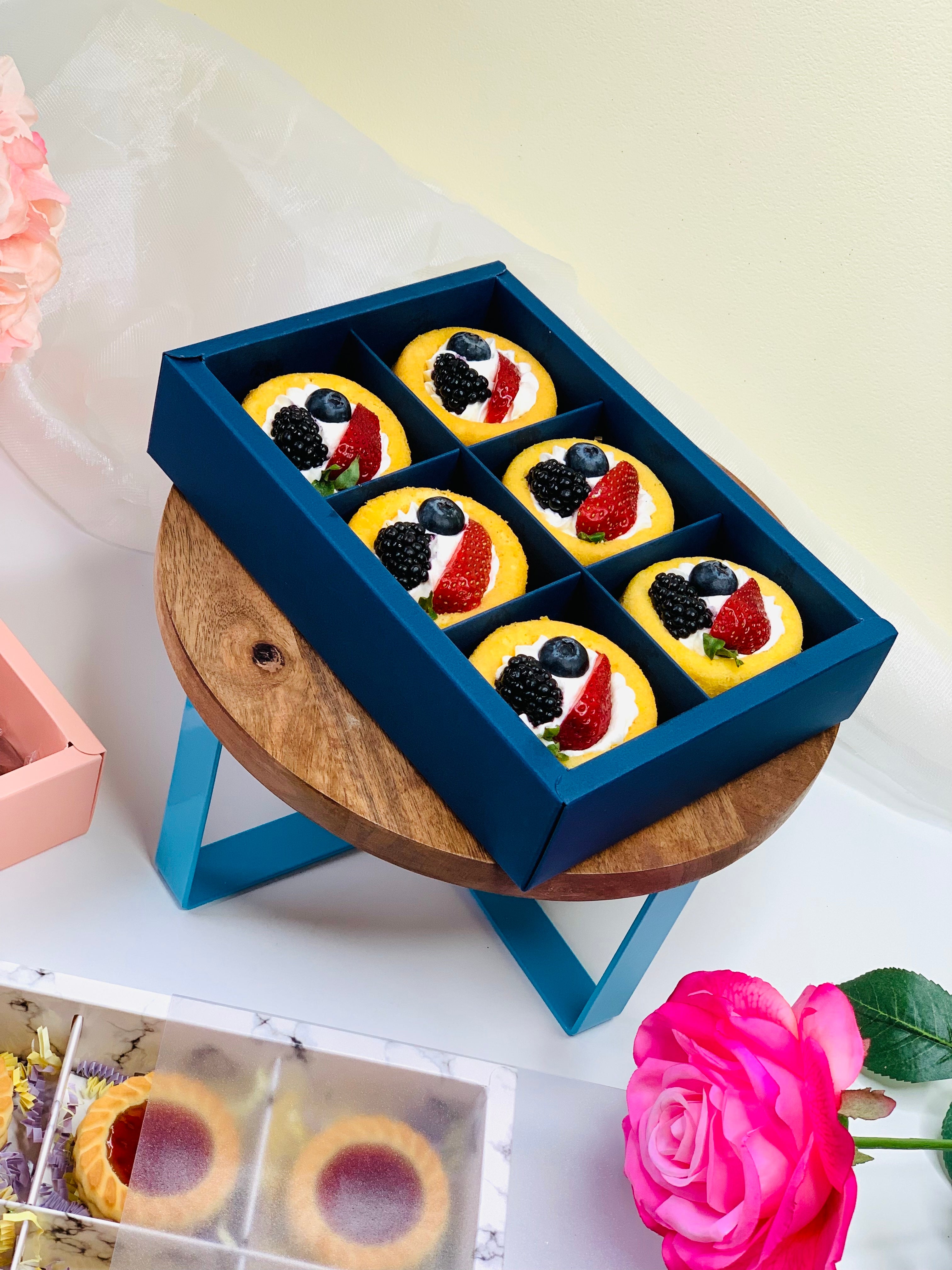 10 Packs Pastry Dessert Cookie Boxes With 6 Holes