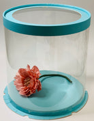 Blue Round Clear Cake Box