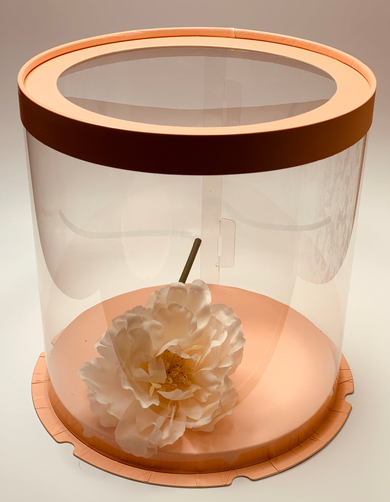 8.5" Diameter by 9" Tall Round Clear Cake Box