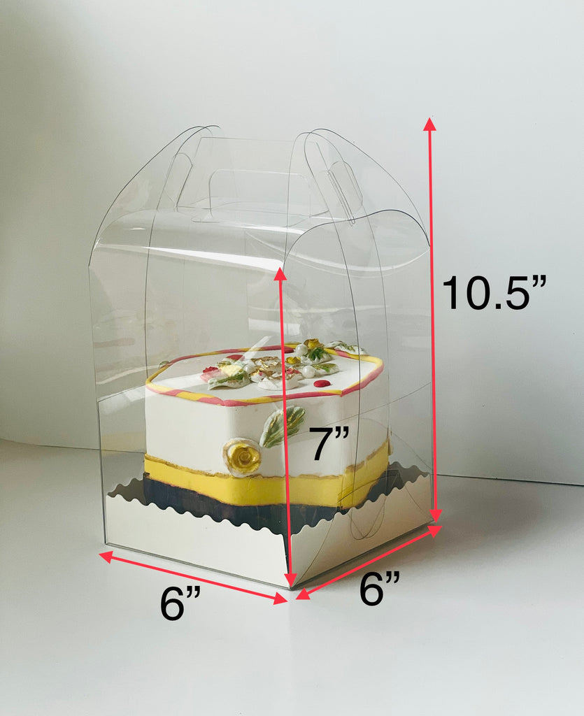 Clear Cake Desserts Boxes with Handle