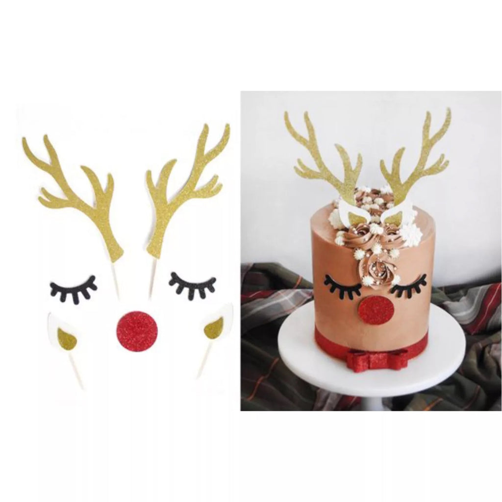 Reindeer cake topper set