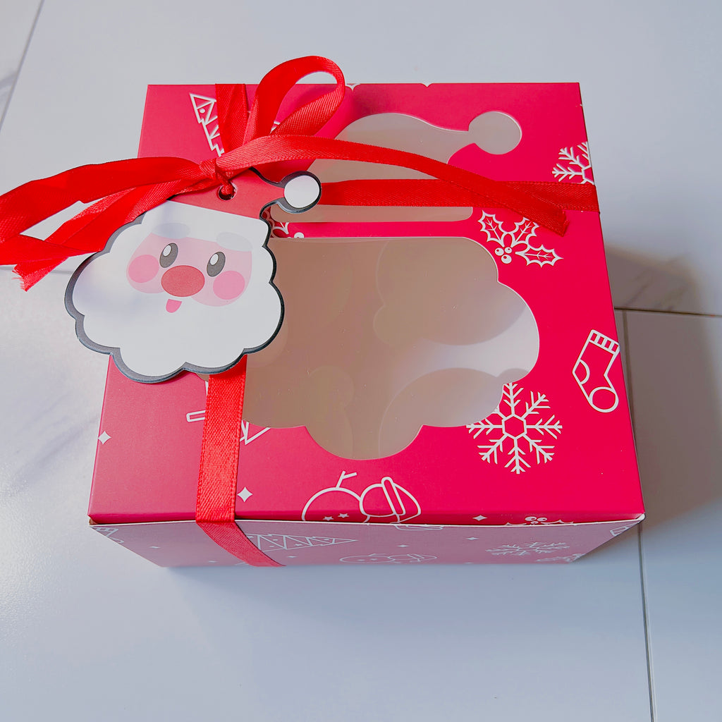 12 PCs Christmas Desserts Cupcake Gift Boxes with Christmas Tags and Ribbons