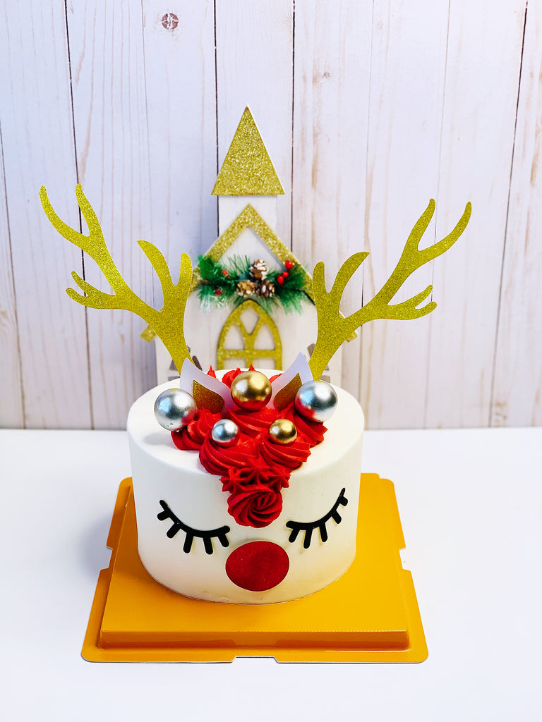 Reindeer cake topper set