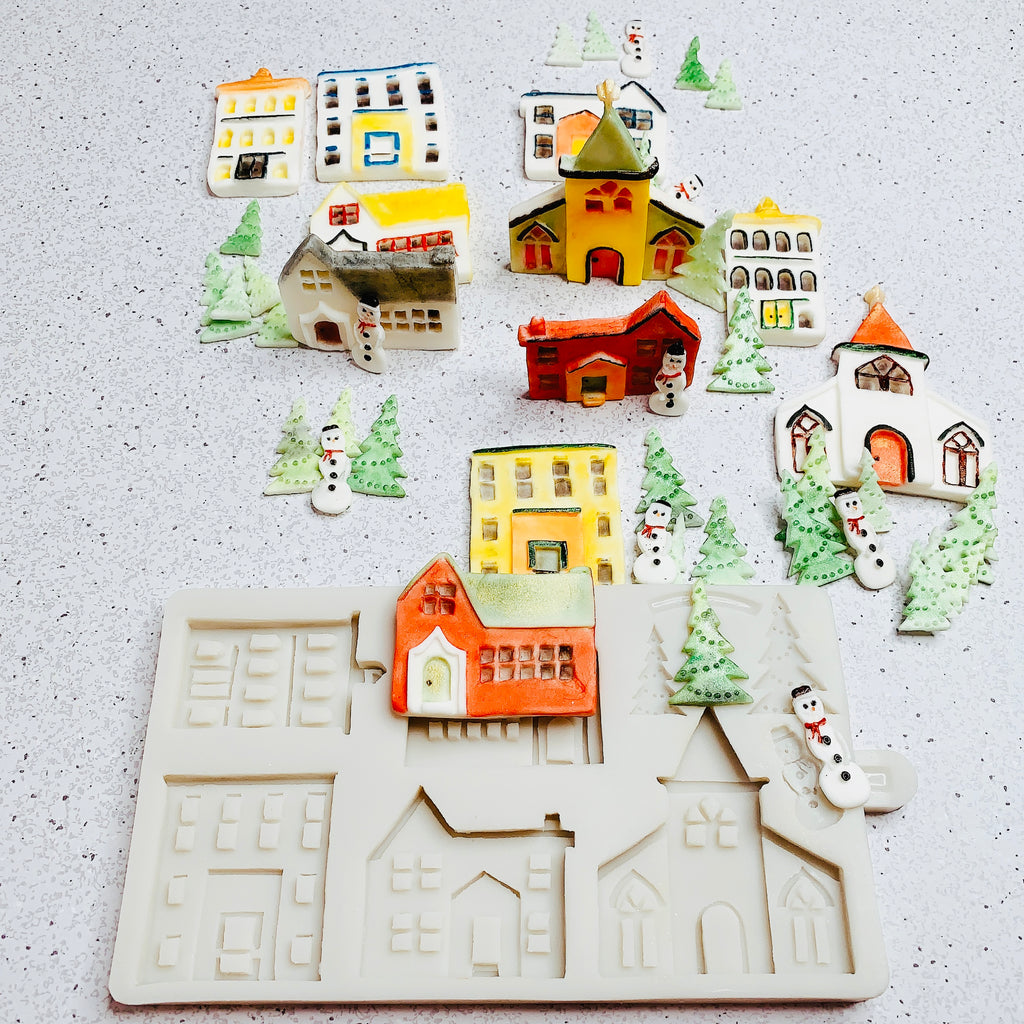 3D Village silicone Mold for Cake/Cookies Decoration