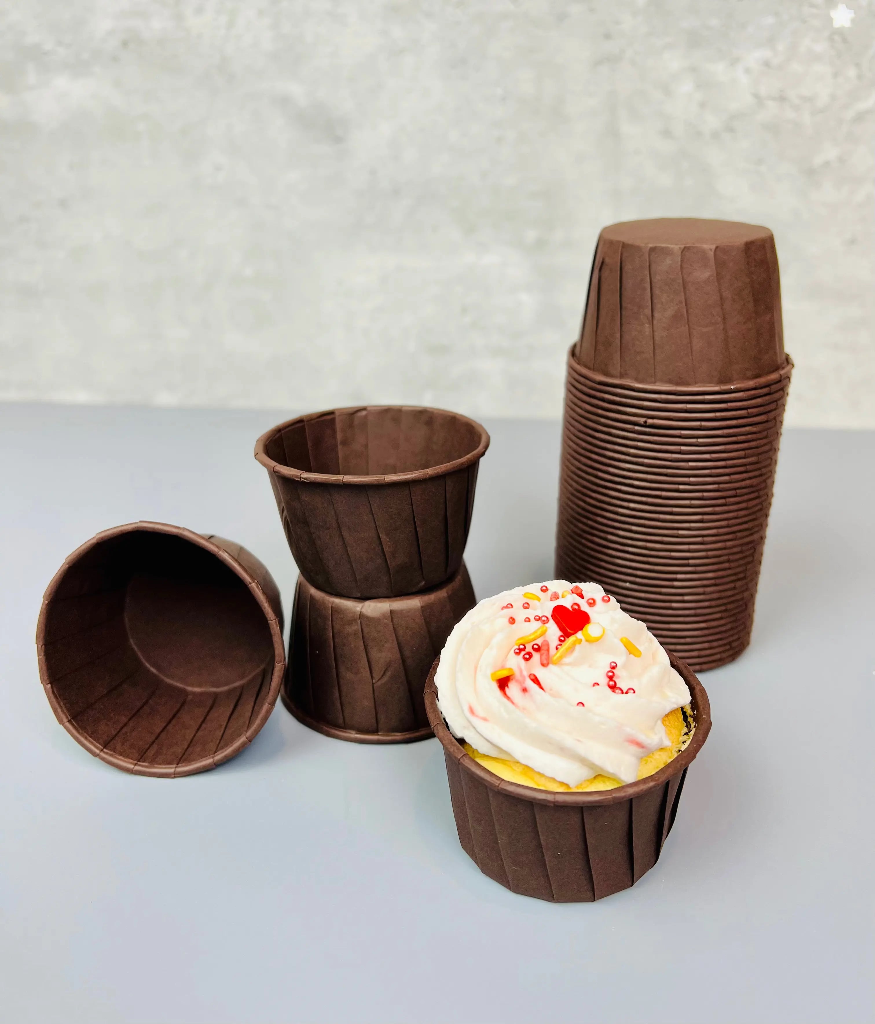 50 PCs Greaseproof Parchment Standard Size Cupcake Liners 