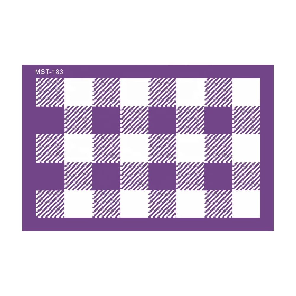 Plaid Pattern Reusable Fabric Mesh Stencil