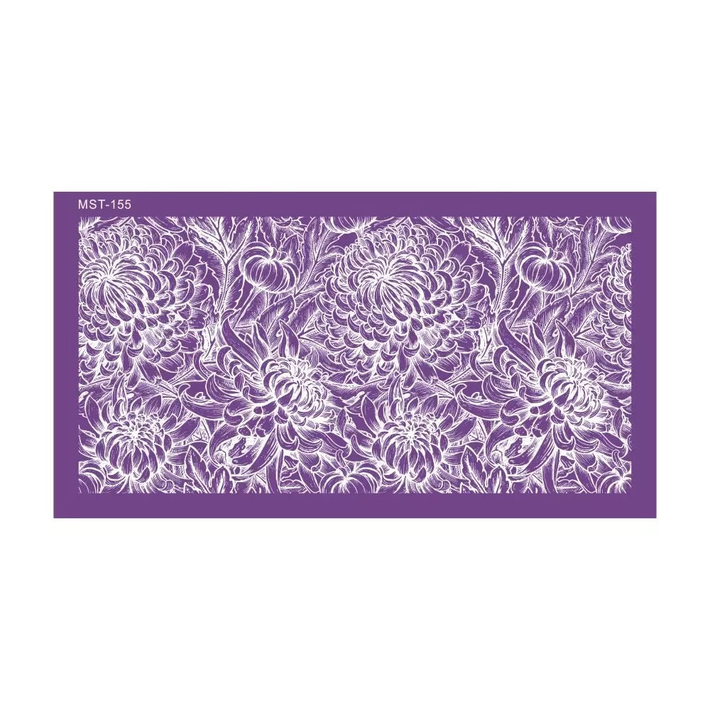 Chrysanthemum Flower Pattern Reusable Fabric Mesh Stencil