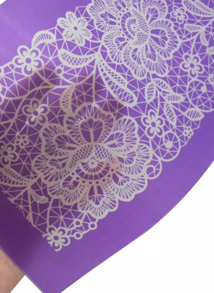 Fancy Flowers Lace Reusable Fabric Mesh Stencil