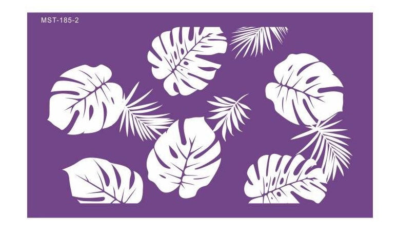 Monstera Split Leaves Reusable Fabric Mesh Stencil