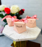 Pink Wedding Favor Boxes with Ribbon