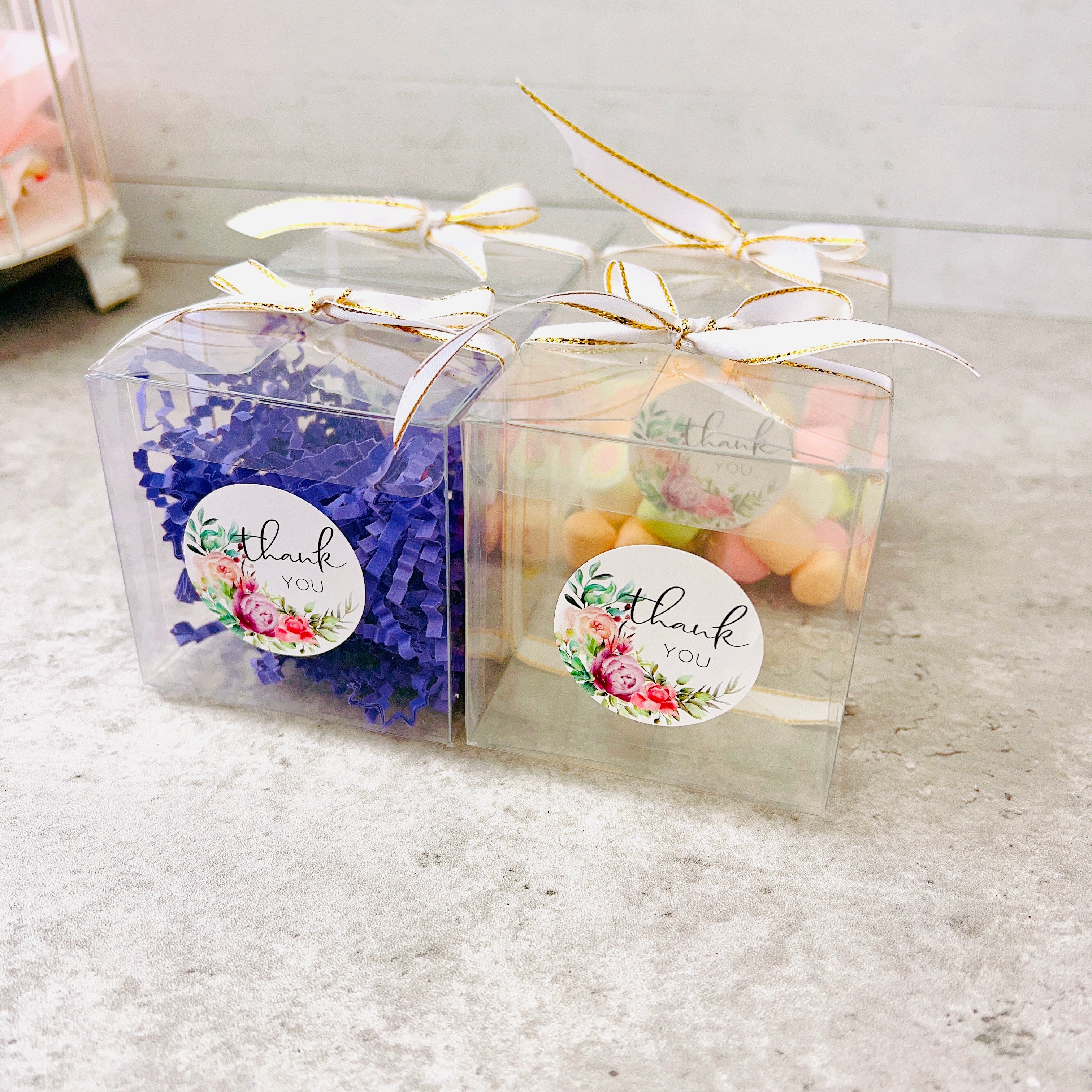 Small Square Clear Macaron Wedding Favor Boxes