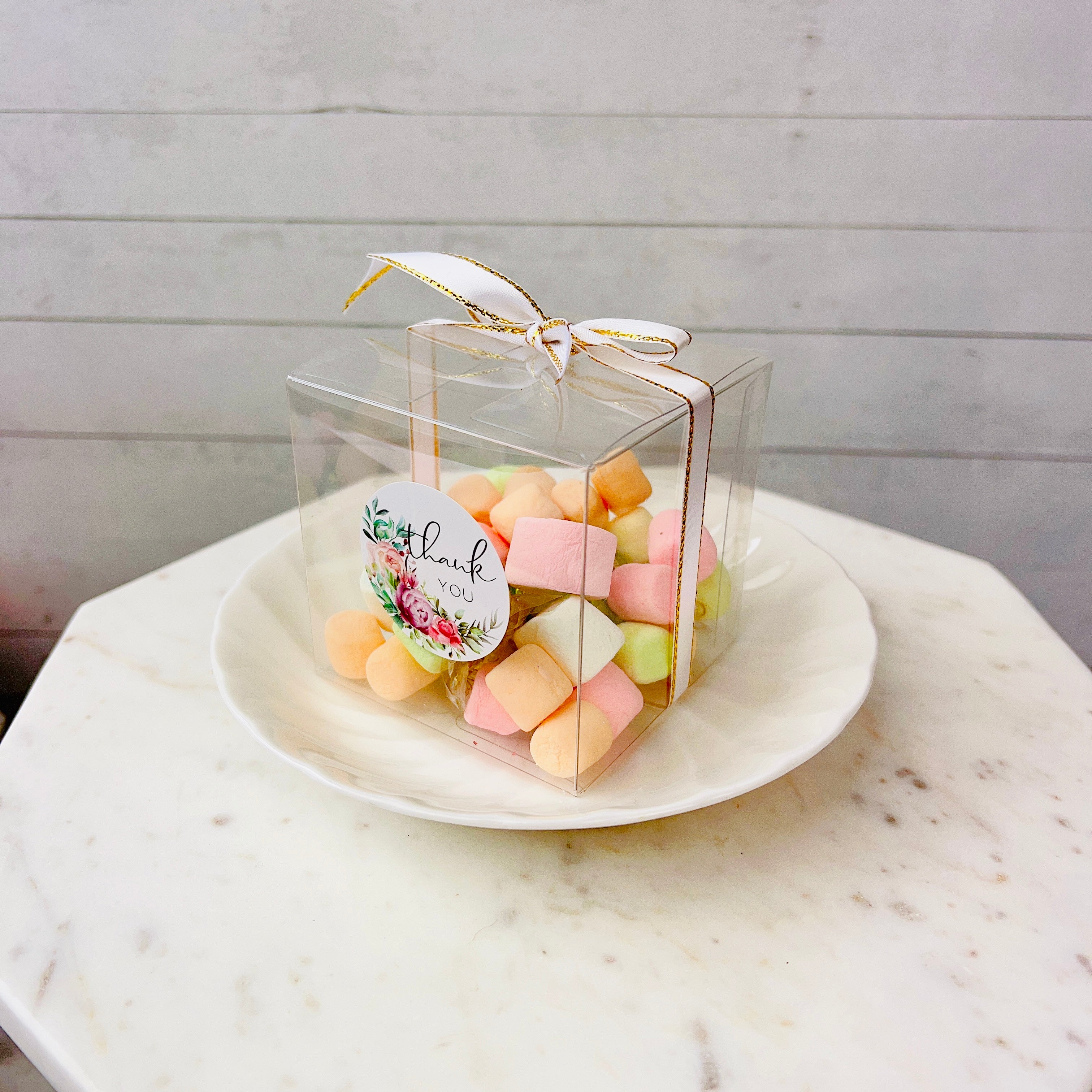 Small Square Clear Macaron Wedding Favor Boxes