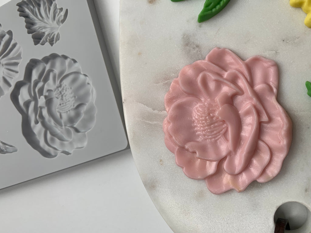 Re-Design Prima Decor Garden Flowers Aster Roses Food Grade Silicone Mold