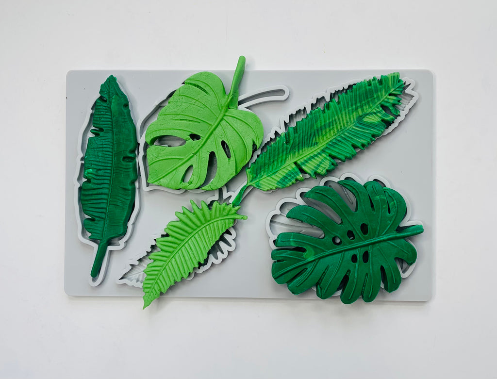 Re-Design Prima Decor Monstera Palm Leaves Tropical Leaves Food Grade Silicone Mold