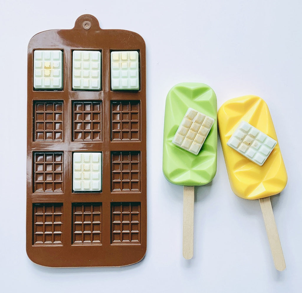 12 Cavity Mini Chocolate Candy Bar Non Stick Silicone Mold – Sweet Degrees  Kitchen