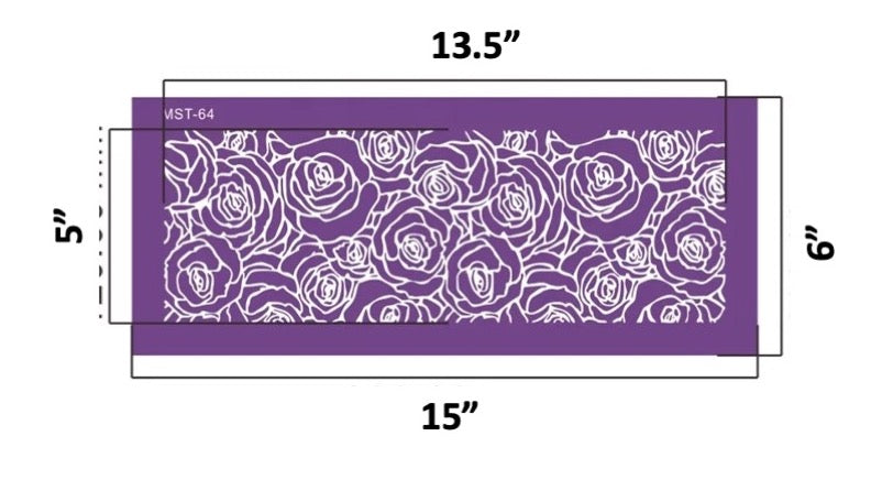 Rose Outline Pattern Reusable Fabric Mesh Stencil