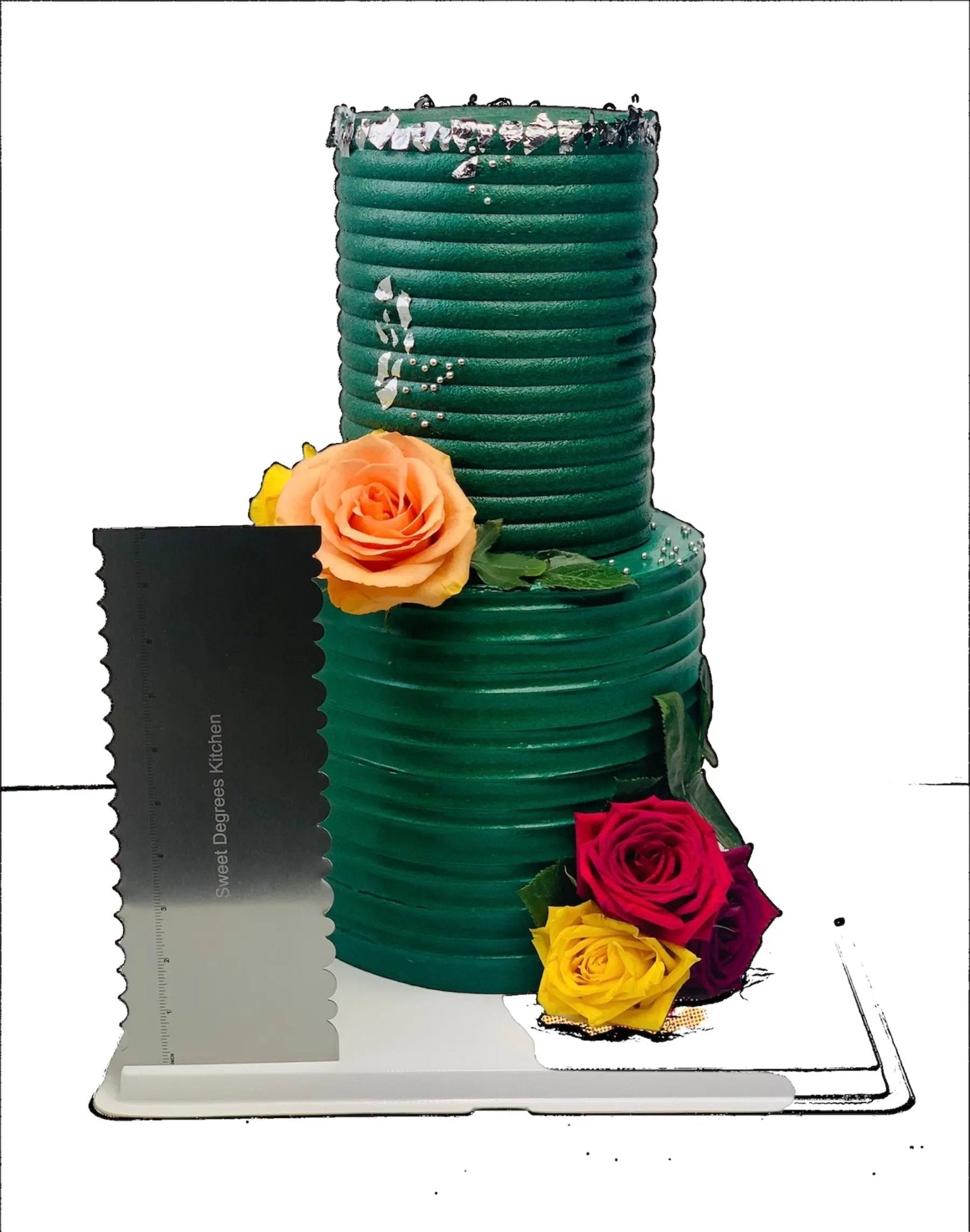 Stainless steel Double Sided Cake Scrapers 6 PCs, Buttercream Metal Smoother Sweet Degrees Kitchen