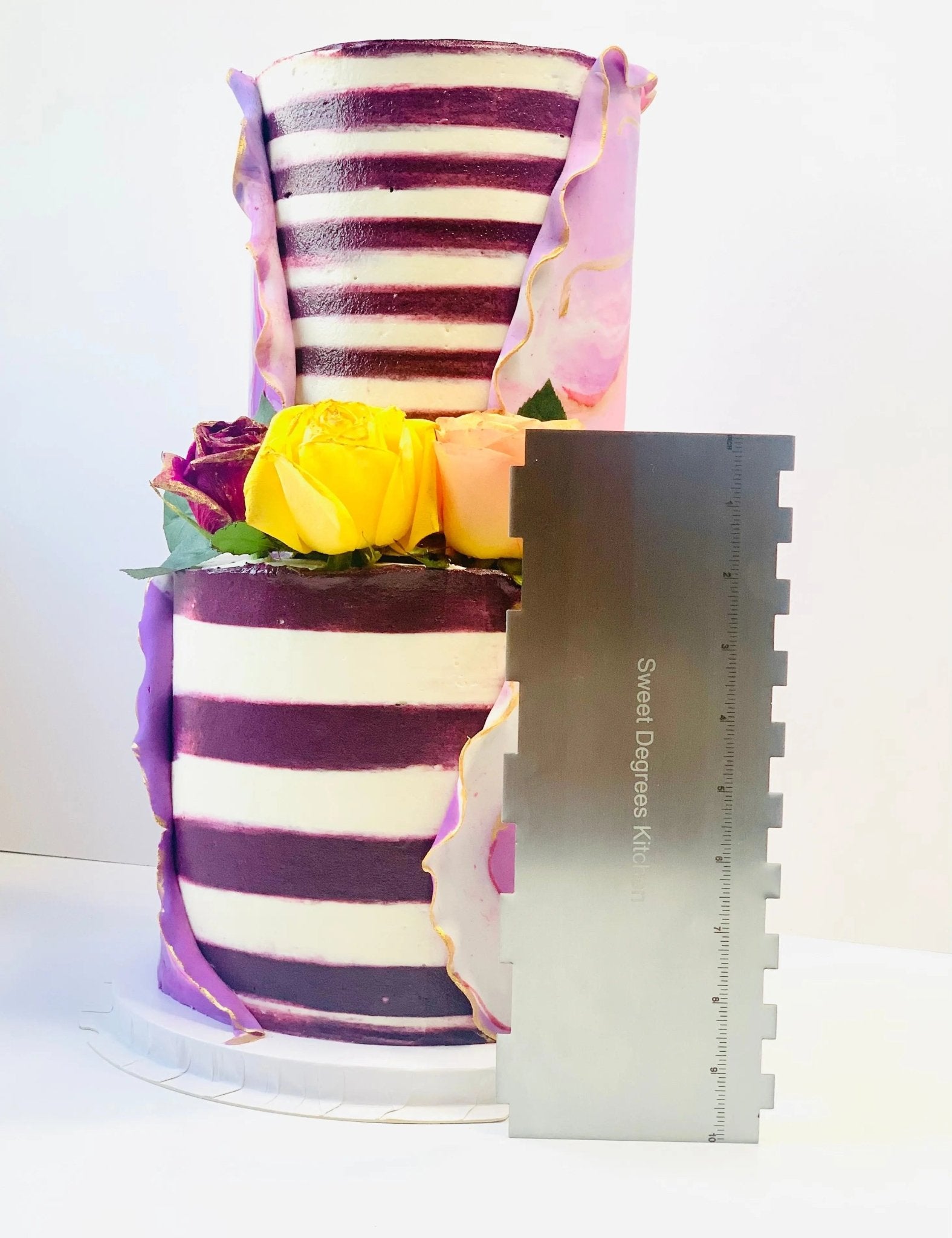 Stainless steel Double Sided Cake Scrapers 6 PCs, Buttercream Metal Smoother Sweet Degrees Kitchen