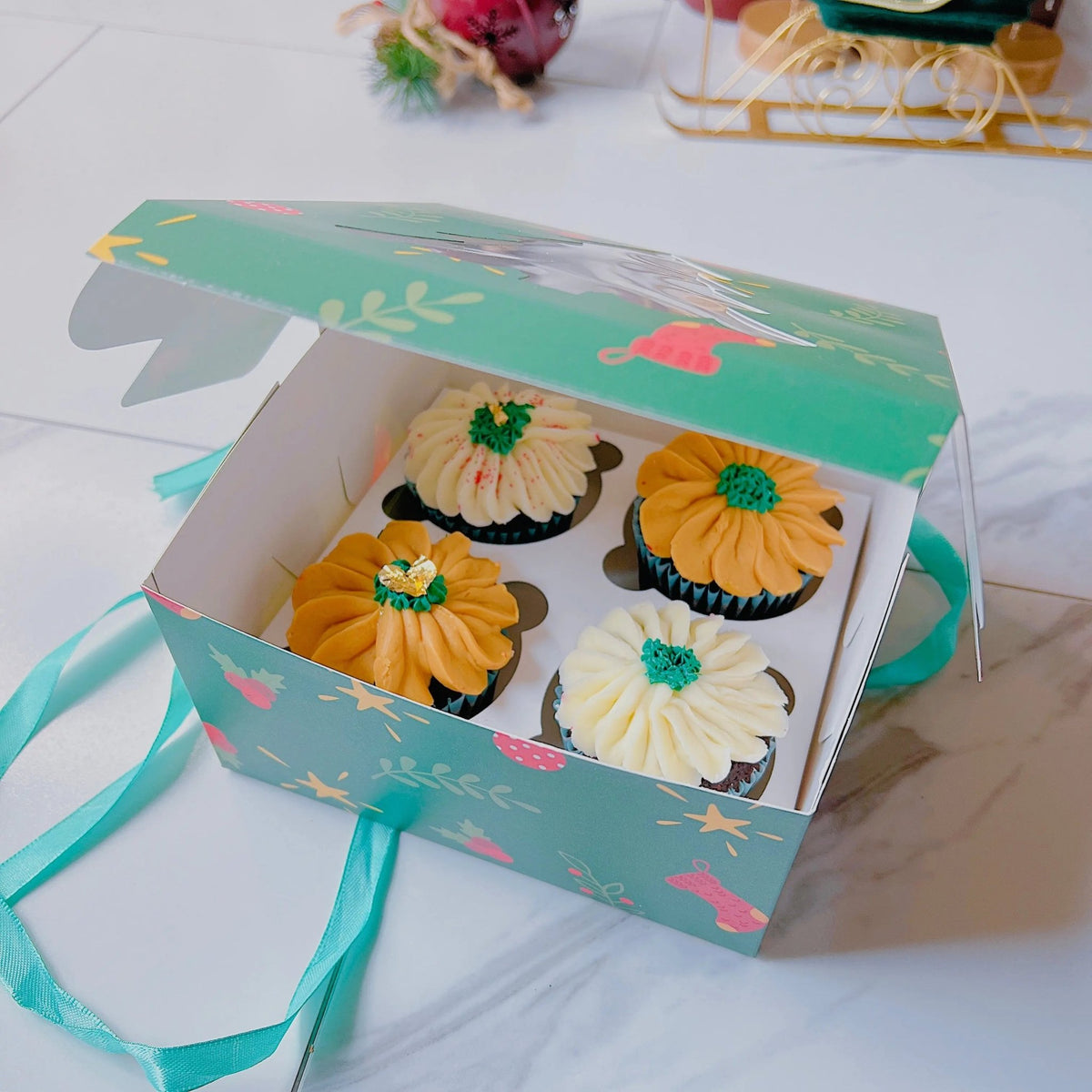 Christmas Desserts Cupcake Gift Boxes 