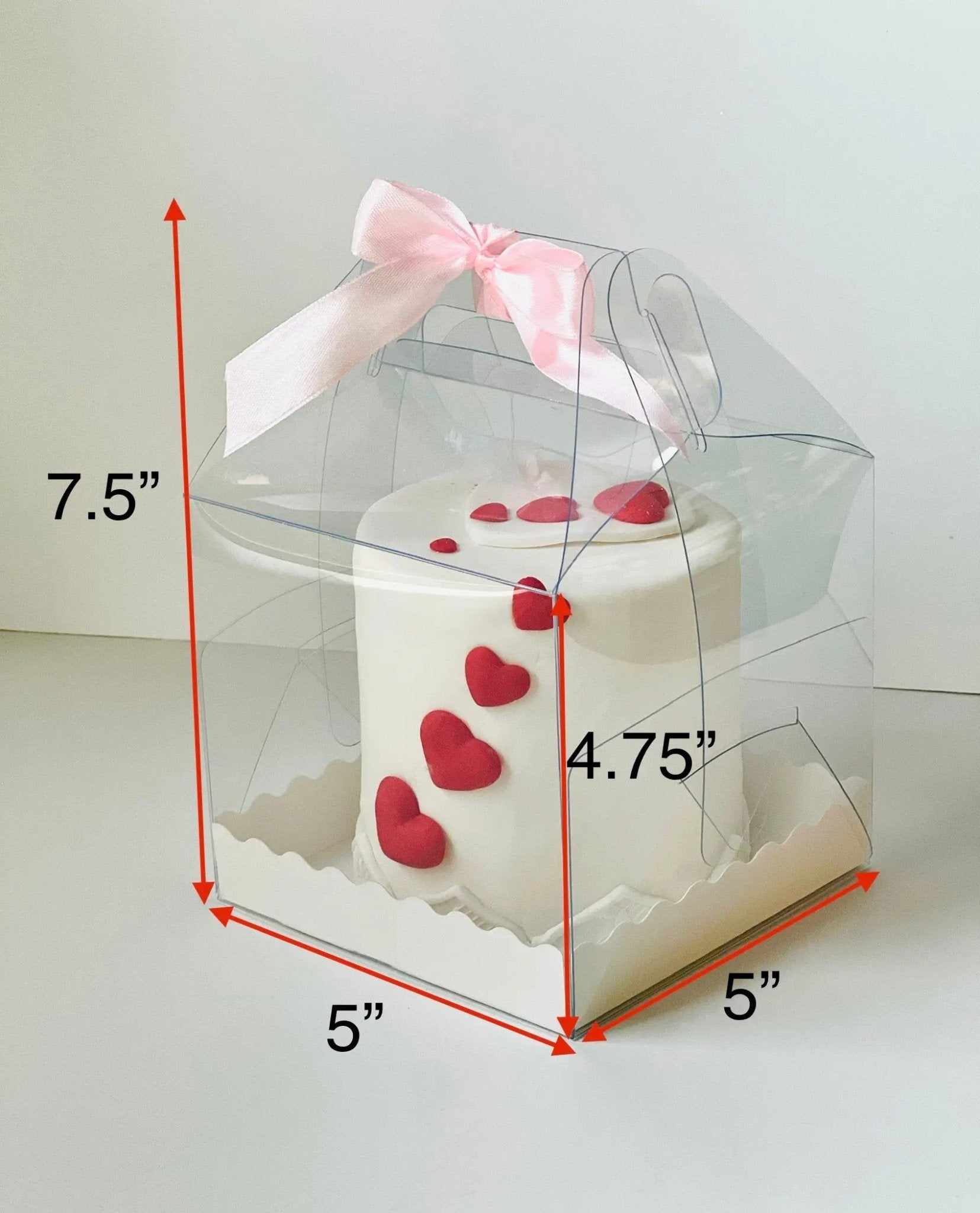 Clear Cake Desserts Boxes with Handle - H575 Square Cake box
