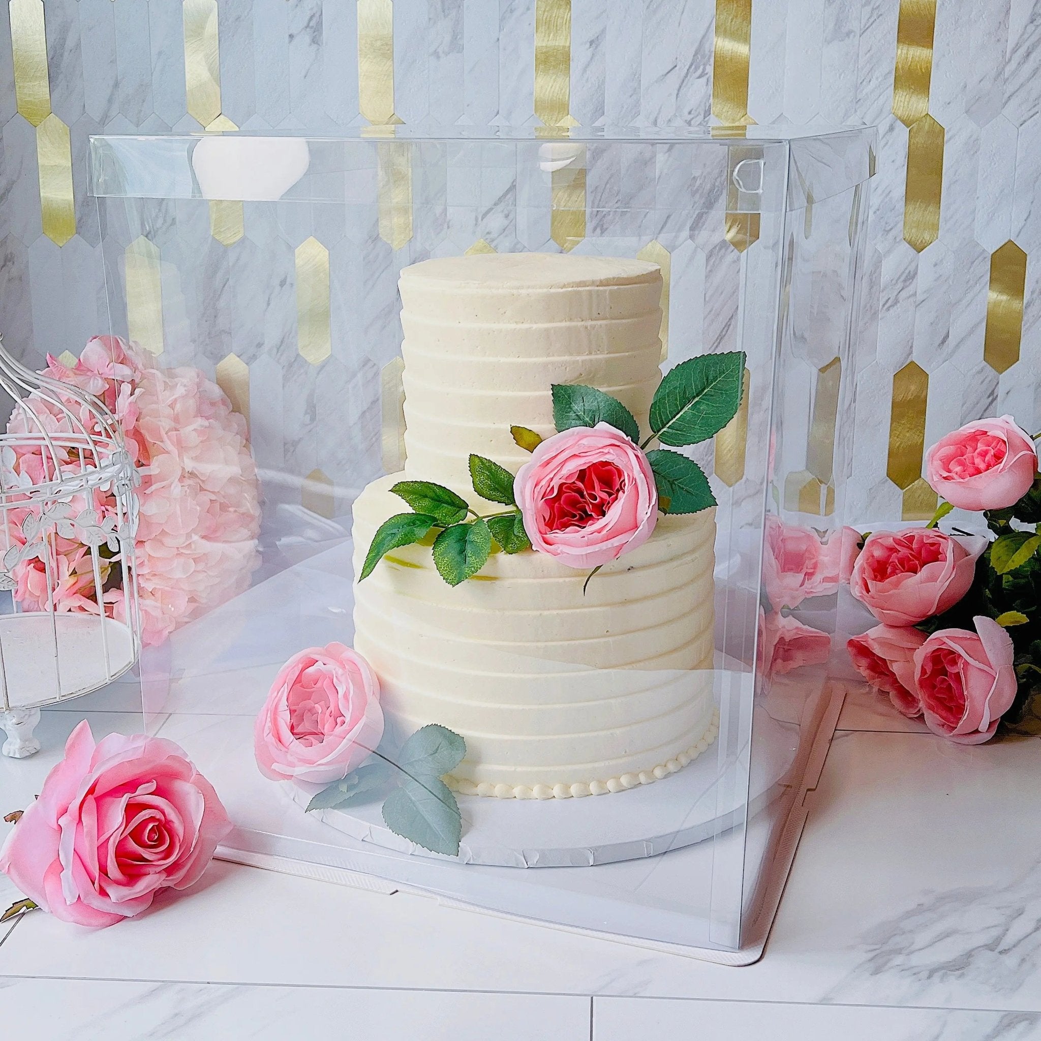 Extra Large Tall Square Clear Cake Box 14"L x 14"W x 16" H - S1416 Square Cake box