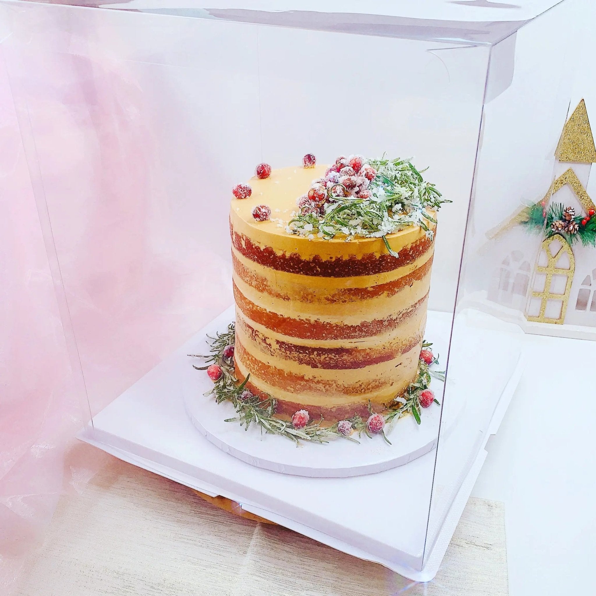 Extra Large Tall Square Clear Cake Box 14"L x 14"W x 16" H - S1416 Square Cake box