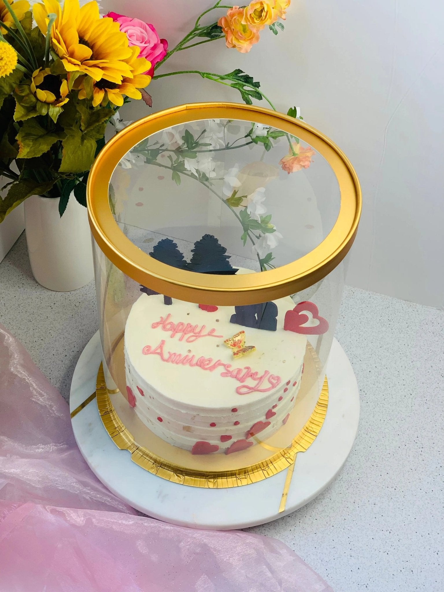 Extra Tall Round Clear Cake Box - 10" D x 17.5" H - Clear Cake Boxes for Tall Tiered Cakes - RW10175 Round cake box