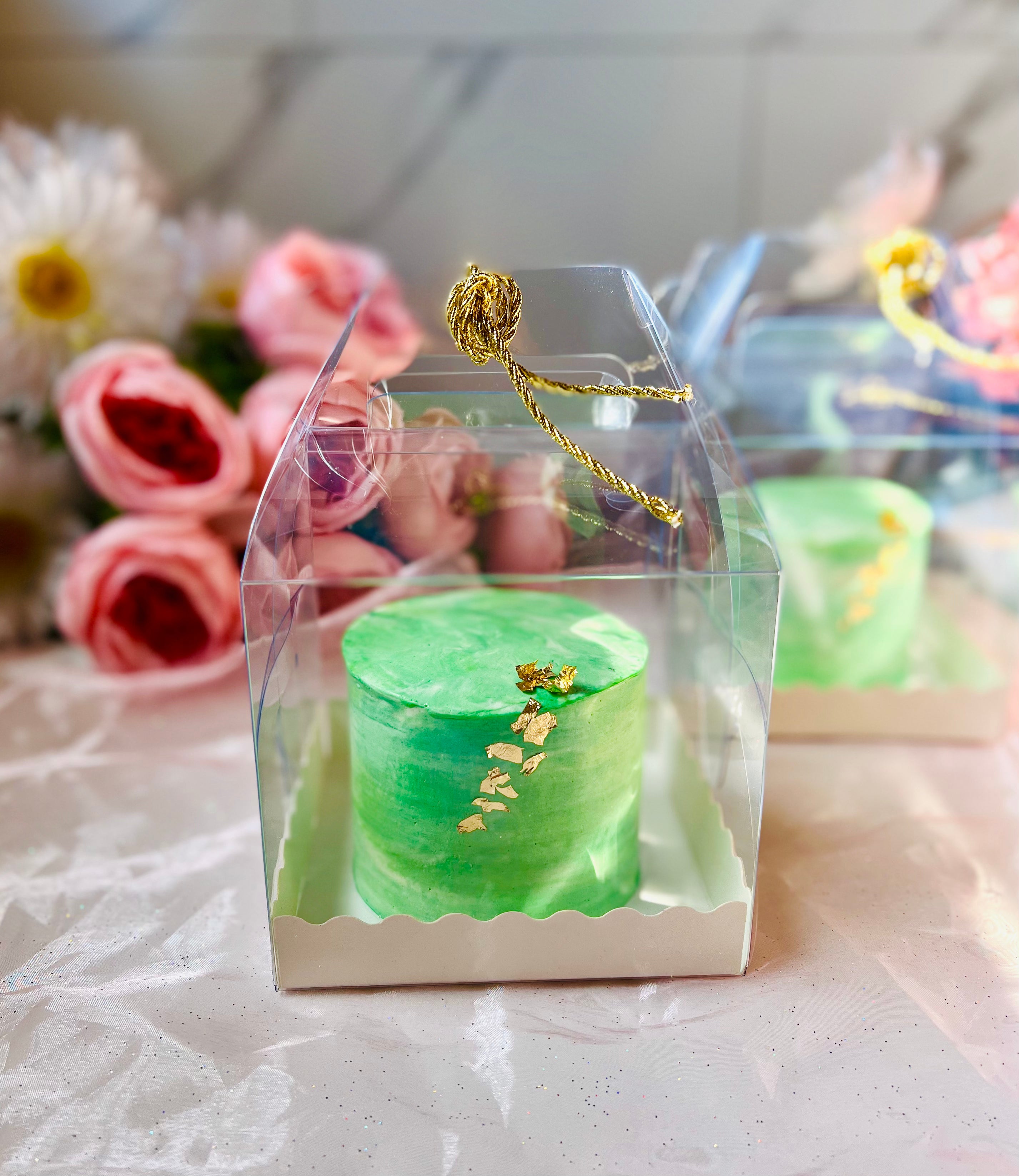 Clear Cake Desserts Boxes with Handle